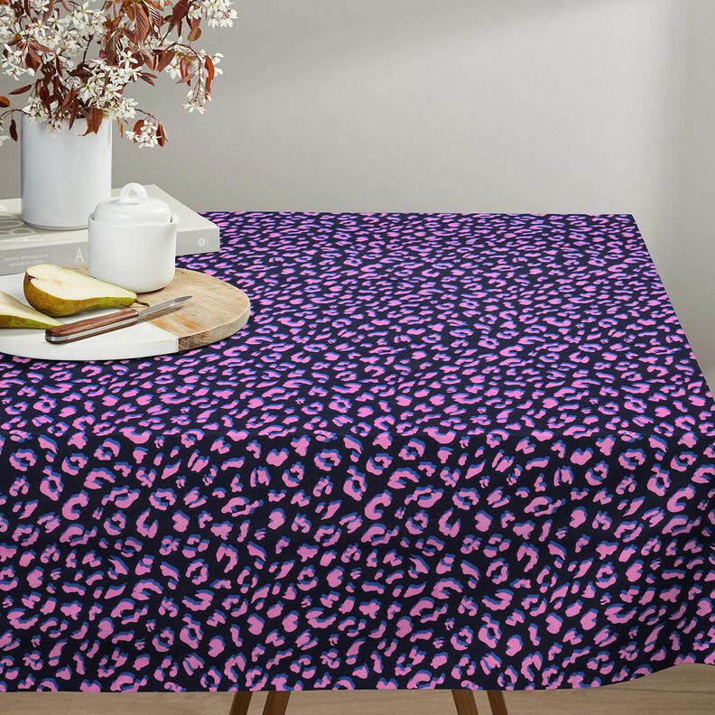 Algodão revestido Leo abstrato | Poppy Fabrics – azul-noite/pink,  image number 6