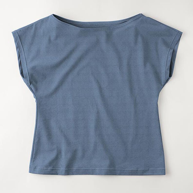 Jersey de algodão médio liso – azul ganga,  image number 9
