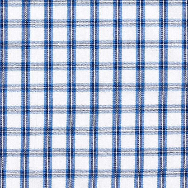 Tecido de algodão Xadrez Camisa – branco/azul,  image number 1