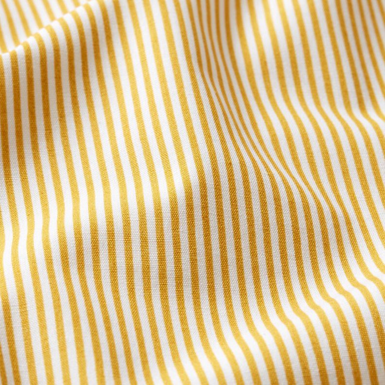 Popelina de algodão Riscas Mini – amarelo-caril/branco,  image number 2