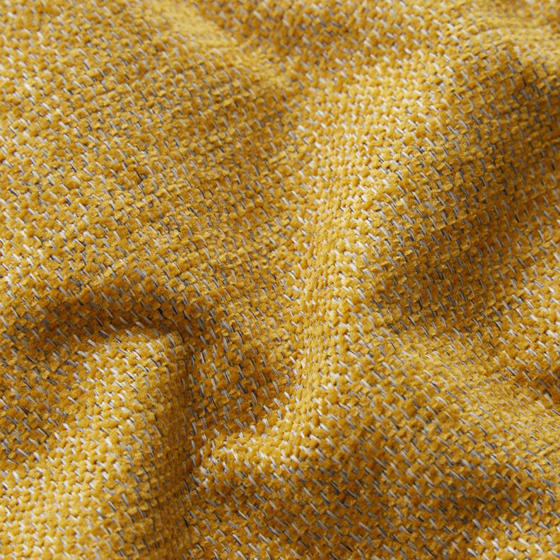 Tecido para estofos Chenille Melange – amarelo-caril/cinzento-prateado,  image number 2