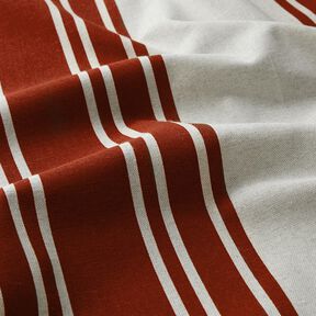 Tecido para decoração Panamá Riscas grossas – carmin/cinzento-névoa, 