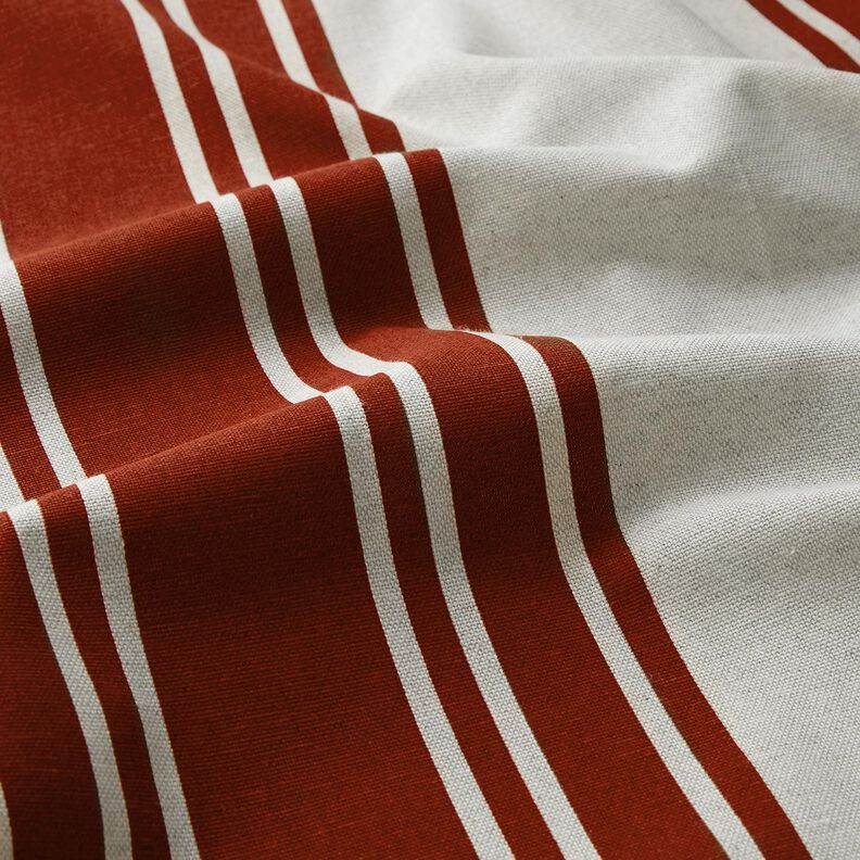 Tecido para decoração Panamá Riscas grossas – carmin/cinzento-névoa,  image number 2