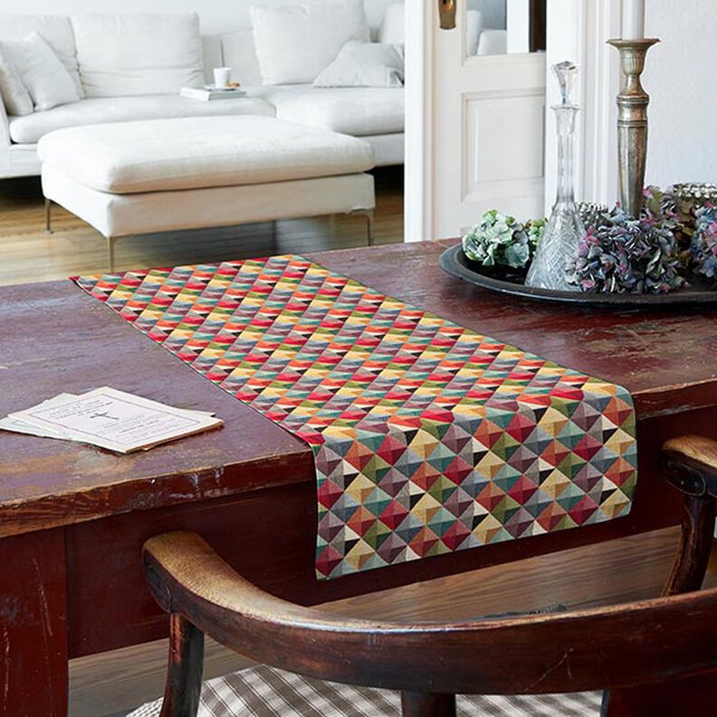 Tecido para decora&ccedil;&atilde;o Gobelina Losangos Retro coloridos,  image number 6