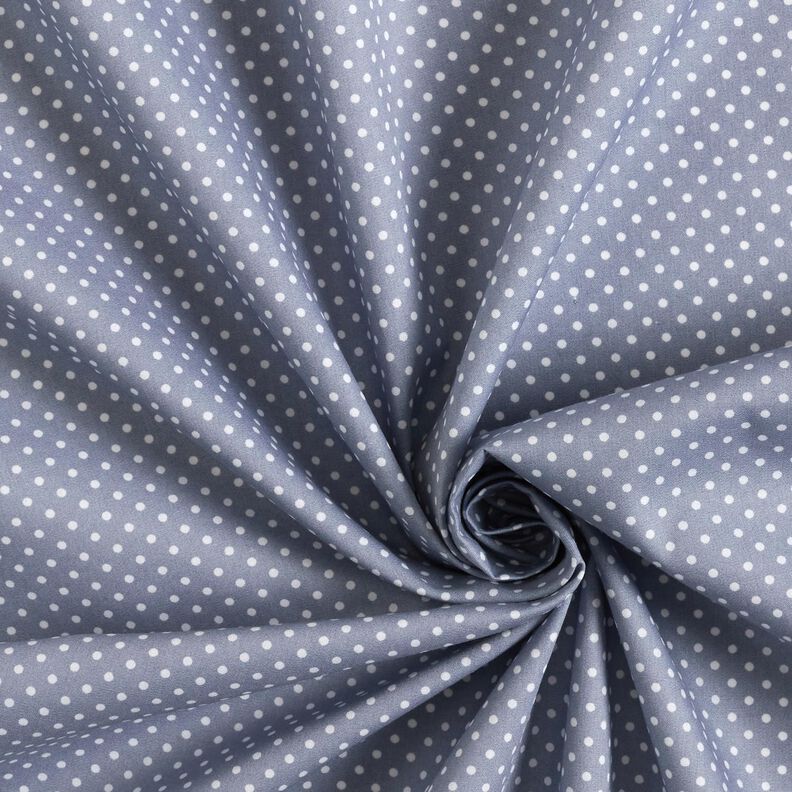 Popelina de algodão Mini Polka Dots – azul aço/branco,  image number 3