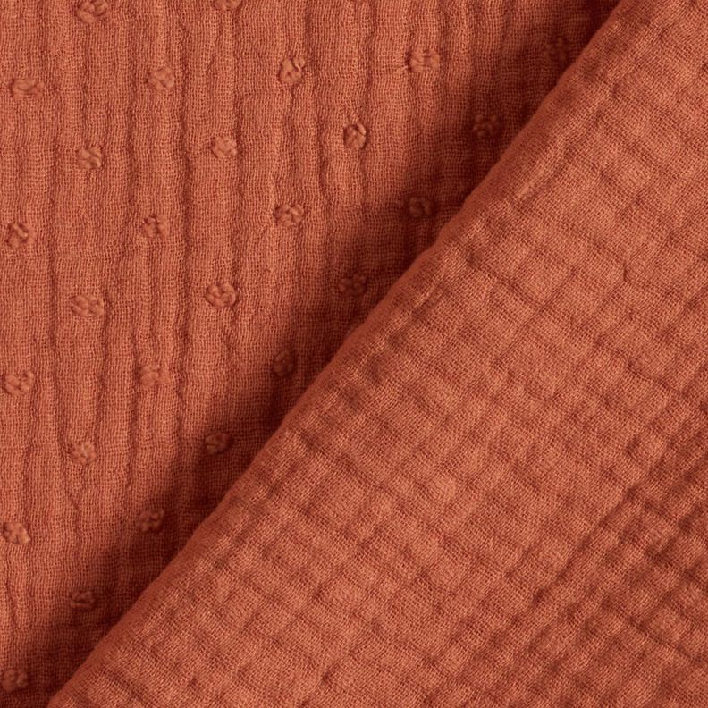 Musselina/ Tecido plissado duplo dobby – terracota,  image number 4