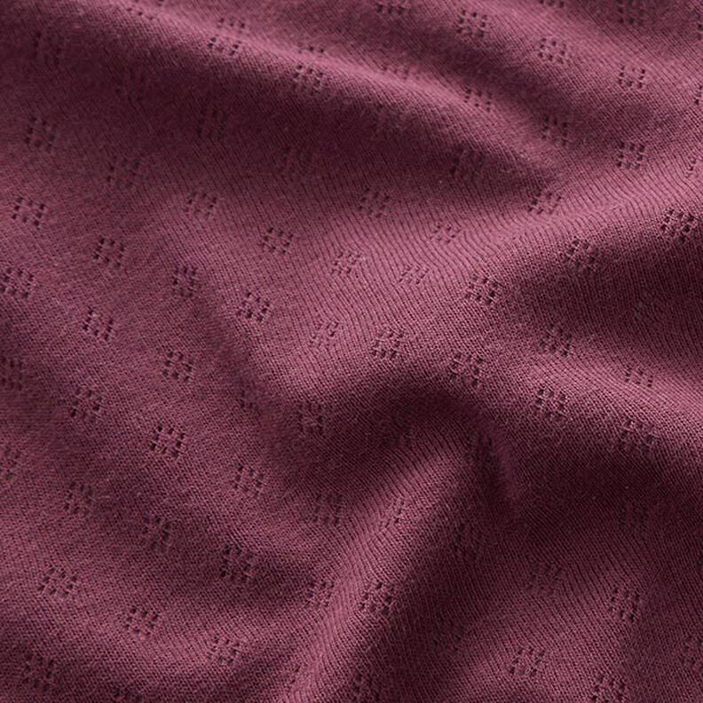 Jersey malha fina com padrão perfurado – beringela,  image number 2