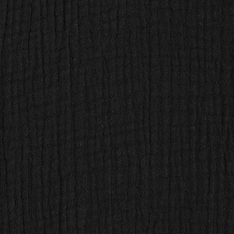 GOTS Musselina de algodão de três camadas – preto,  image number 4