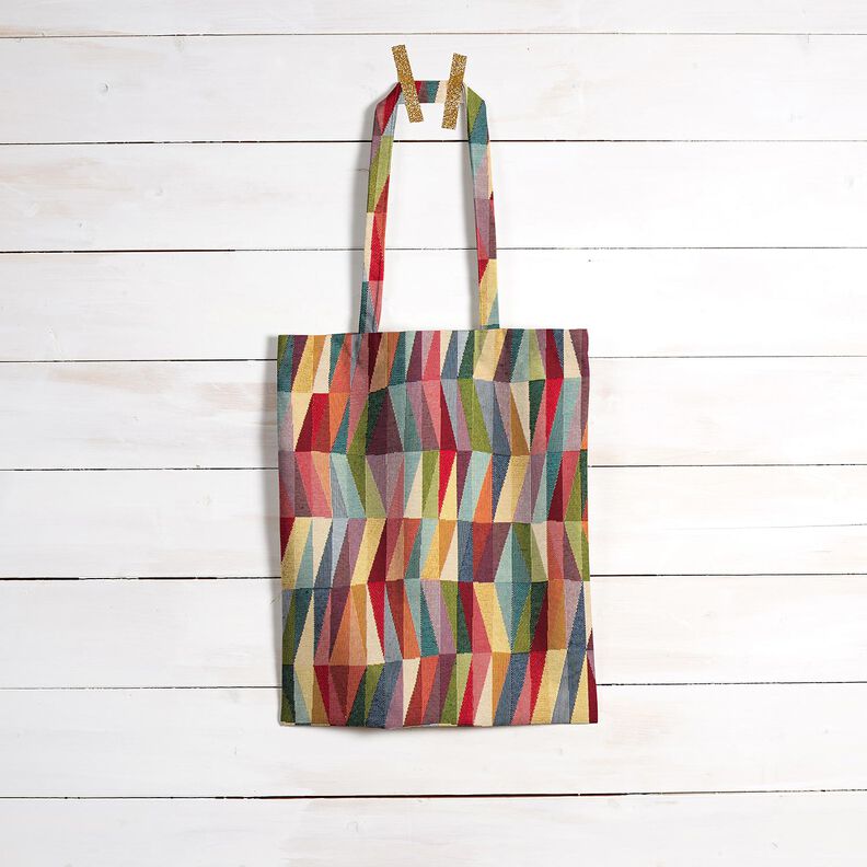 Tecido para decoração Gobelina Ziguezague gráfico – bege claro/carmin,  image number 8