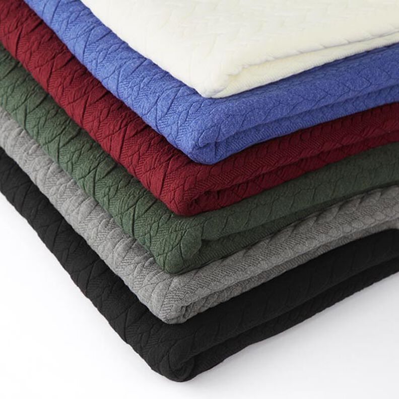 Jersey Jacquard Cloqué Padrão entrançado – cinzento claro,  image number 5