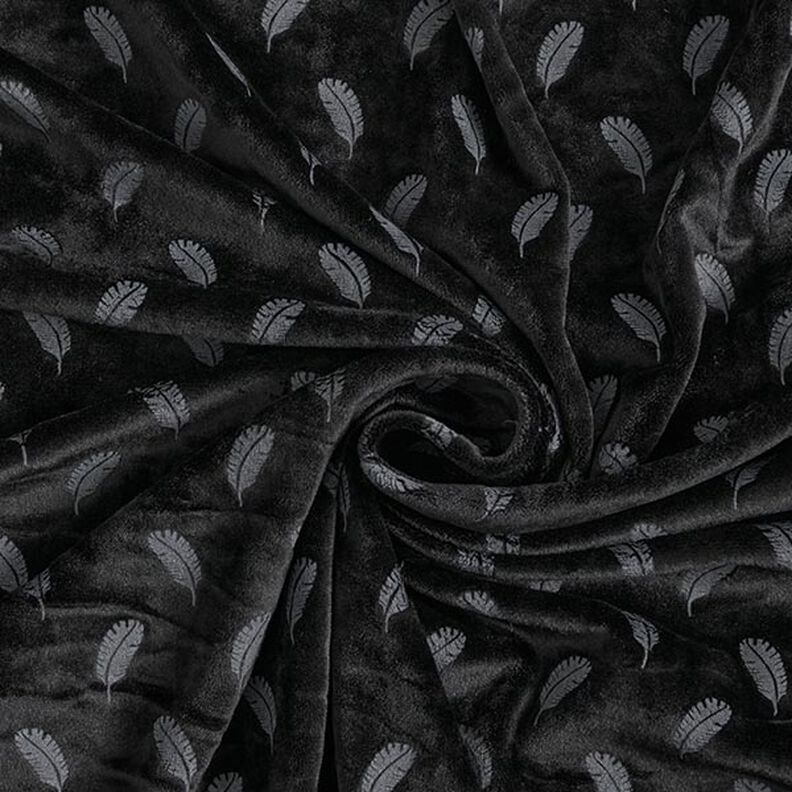 Tecido aveludado Nicki Penas – preto,  image number 3