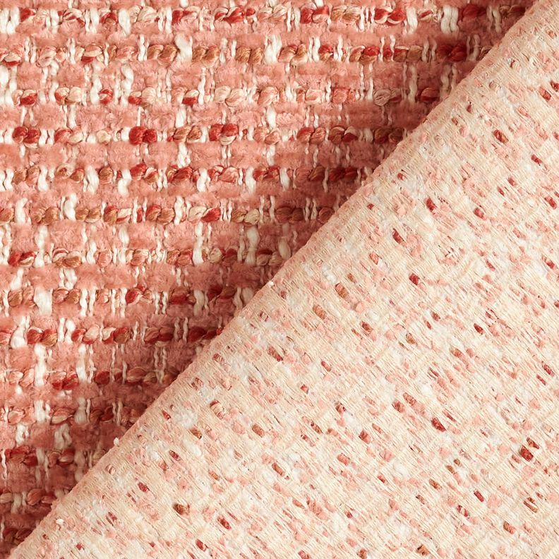 Tecido para estofos Look bouclé colorido – rosa embaçado/creme,  image number 3