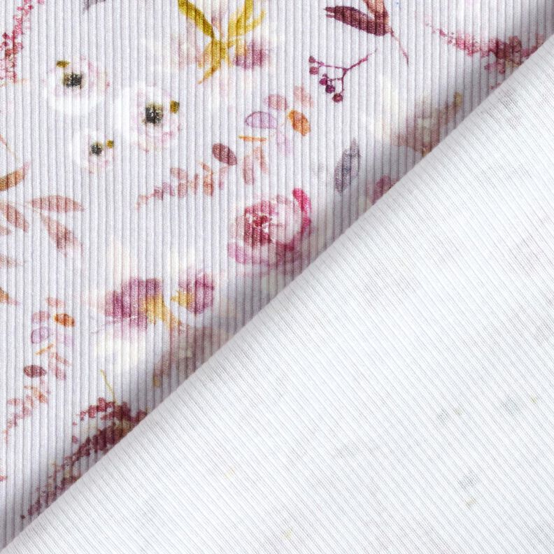 Jersey canelado Flores silvestres delicadas Impress&atilde;o digital &ndash; vermelho violeta p&aacute;lido/vermelho,  image number 4