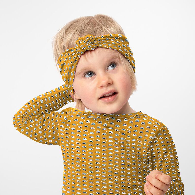 Jersey de algodão Pequenos arco-íris – mostarda,  image number 5