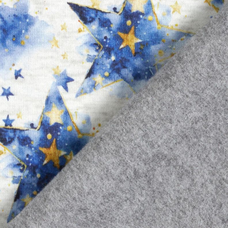 Tecido polar alpino Estrelas em aguarela – natural/índigo,  image number 4