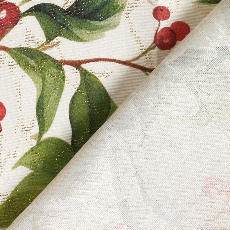 Tecido para decoração Jacquard Lurex Azevinho – natural/dourado,  image number 4