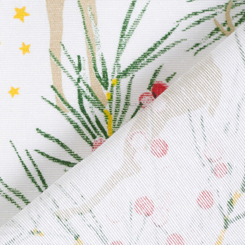 Tecido para decoração Lona Renas e ramos – branco,  image number 4