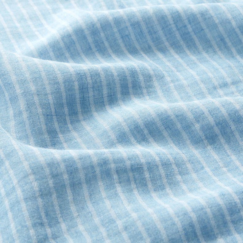 Musselina/ Tecido plissado duplo Riscas de fios tingidos | Poppy Fabrics &ndash; azul brilhante/branco,  image number 2