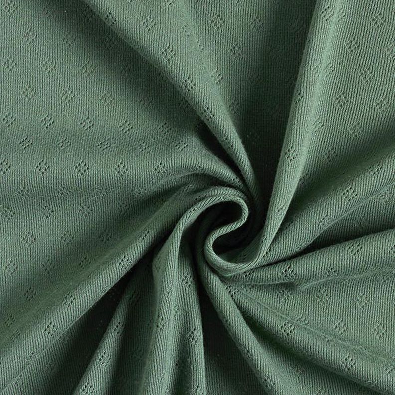 Jersey malha fina com padrão perfurado – verde escuro,  image number 1
