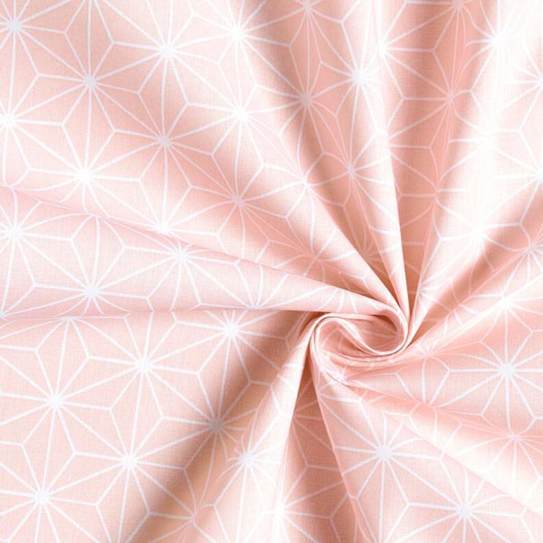 Tecido de algodão Cretone Estrelas japonesas Asanoha – rosa,  image number 4