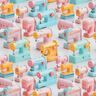 Tecido de algod&atilde;o Popelina M&aacute;quinas de costura coloridas &ndash; rosa-claro/turquesa claro,  thumbnail number 1