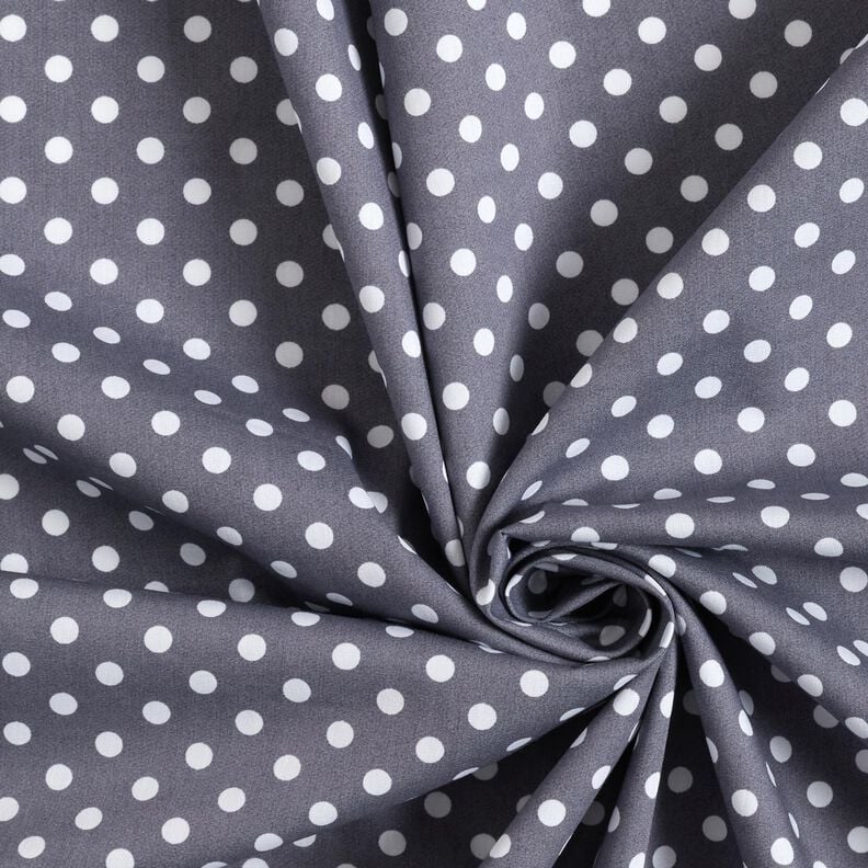 Popelina de algod&atilde;o Polka Dots &ndash; cinza ard&oacute;sia/branco,  image number 3
