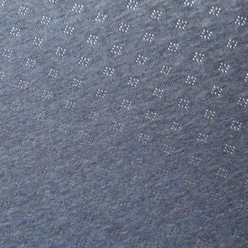 Jersey malha fina com padrão perfurado Melange – azul ganga,  image number 3