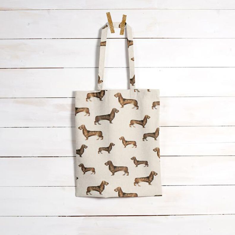 Tecido para decoração Meio linho Panamá Cão salsicha – natural,  image number 5