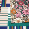 Tecido de algodão Cretone Flores retro – azul petróleo/rosa,  thumbnail number 5