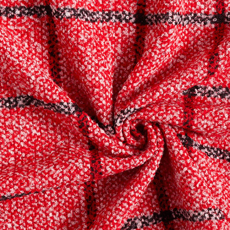 Bouclé para sobretudos Xadrez – vermelho,  image number 3