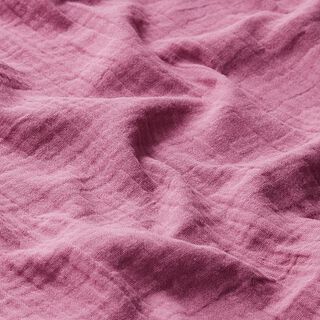 GOTS Musselina/ Tecido plissado duplo | Tula – lilás, 