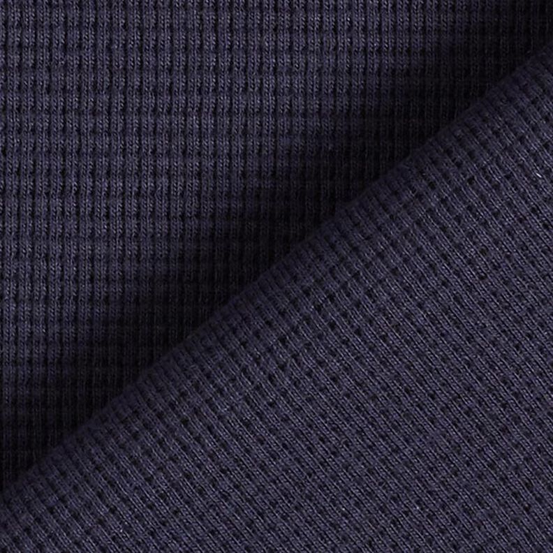 Jersey mini favos de algodão lisa – azul-marinho,  image number 4
