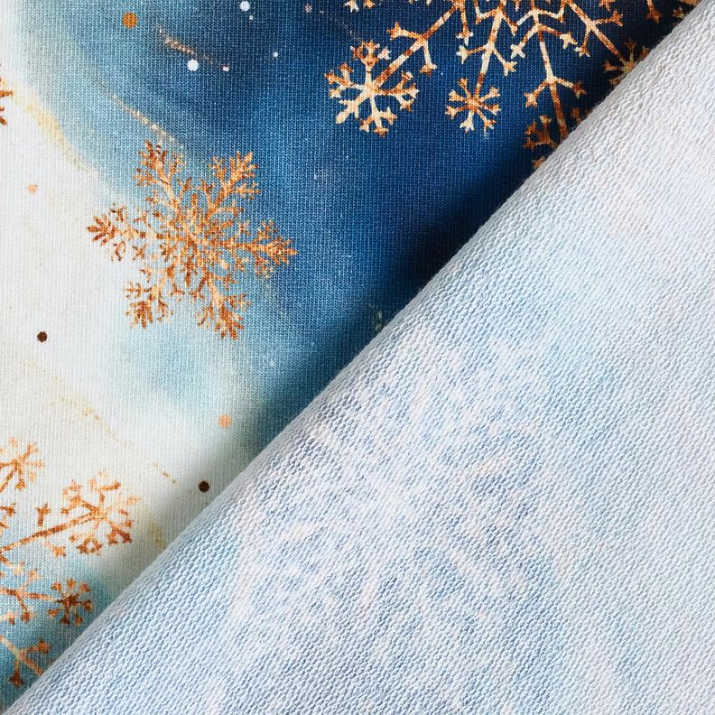 French Terry Sweat de verão Flocos de neve na Via Láctea | Glitzerpüppi – índigo/ouro velho,  image number 4