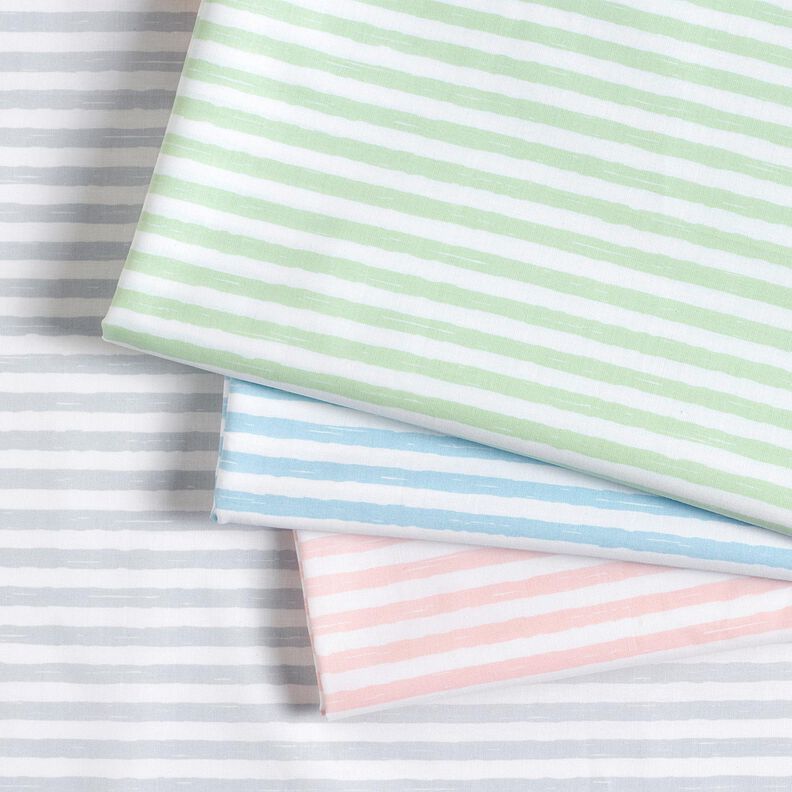 Tecido de algodão Cretone Riscas casuais – menta clara/branco,  image number 5