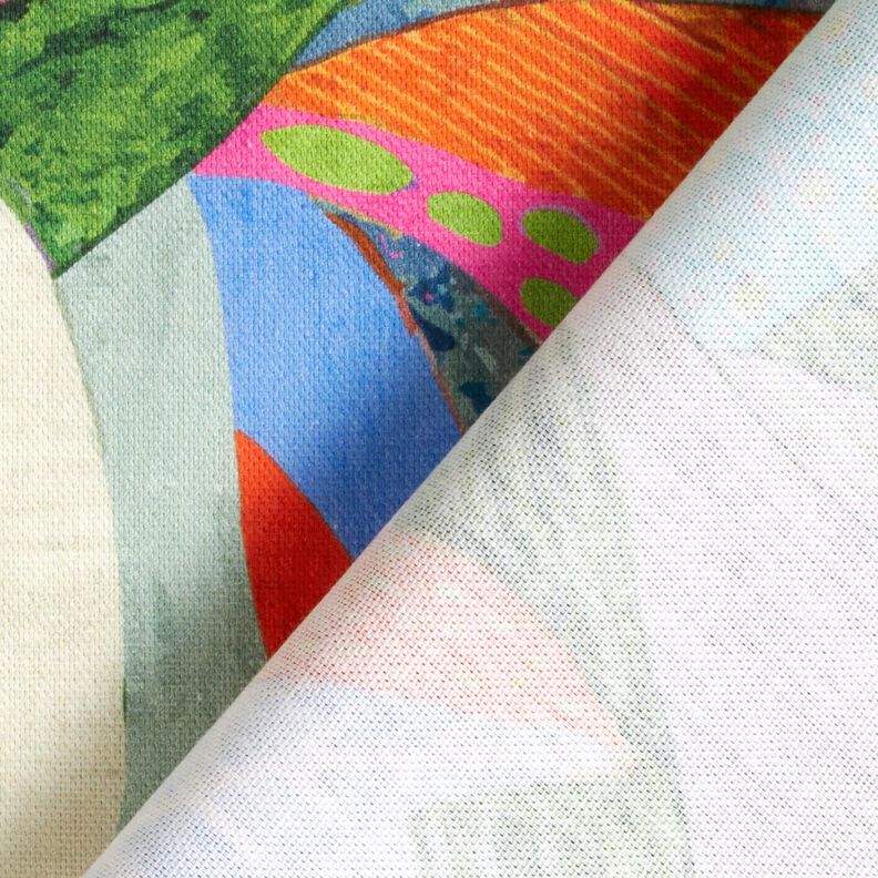 Tecido para decoração Meio linho Panamá Folhas tropicais – laranja/verde escuro,  image number 4