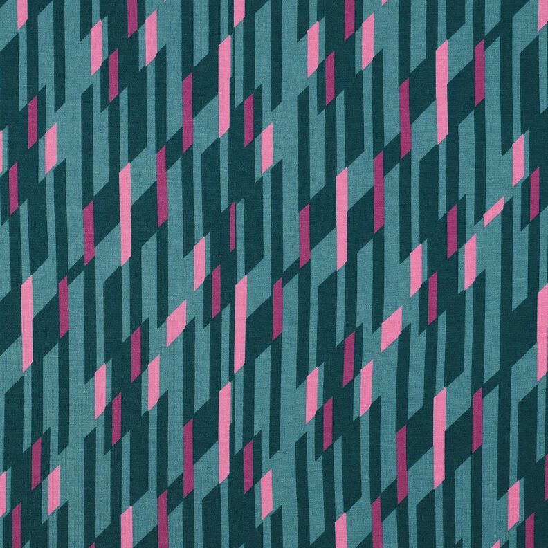 Jersey Romanit Losangos abstratos – azul petróleo/rosa,  image number 1