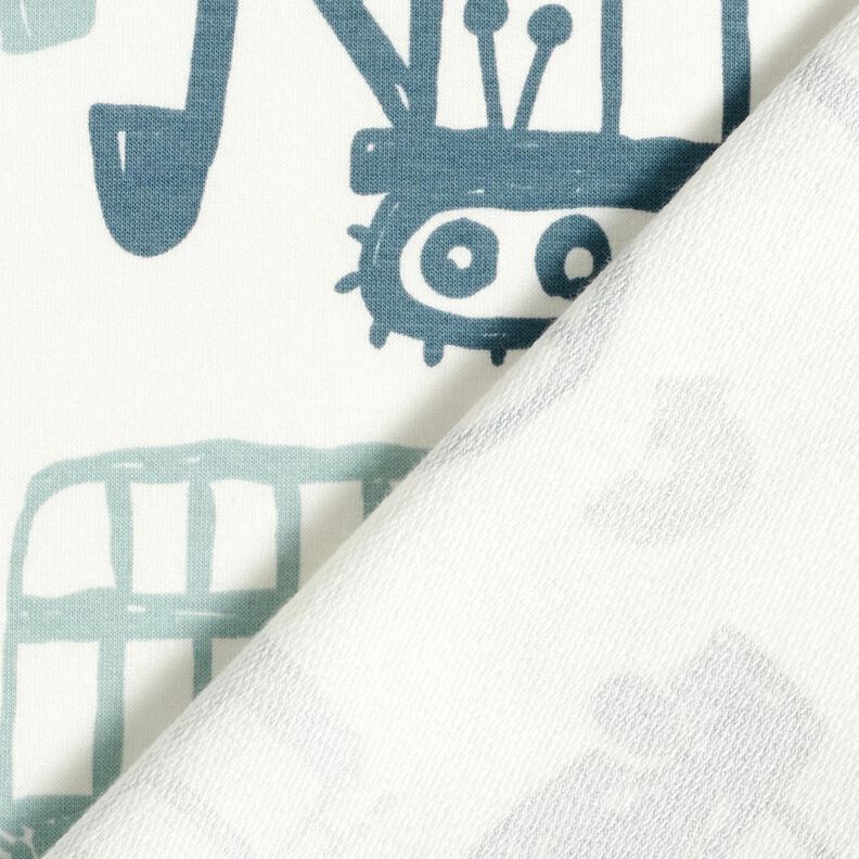 French Terry Sweat de ver&atilde;o Carros rabiscados &ndash; branco/azul,  image number 4