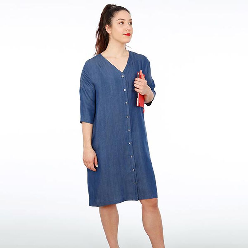 FRAU EDDA Vestido blusa, corte direito, com fila de botões e bolsos | Studio Schnittreif | XS-XXL,  image number 6