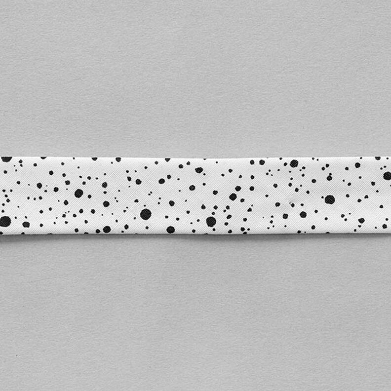 Fita de viés Manchas [ 20 mm ] – branco/preto,  image number 2