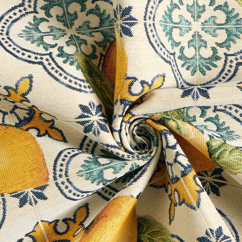 Tecido para decoração Gobelina Azulejos de limão – natural/amarelo-limão,  image number 3