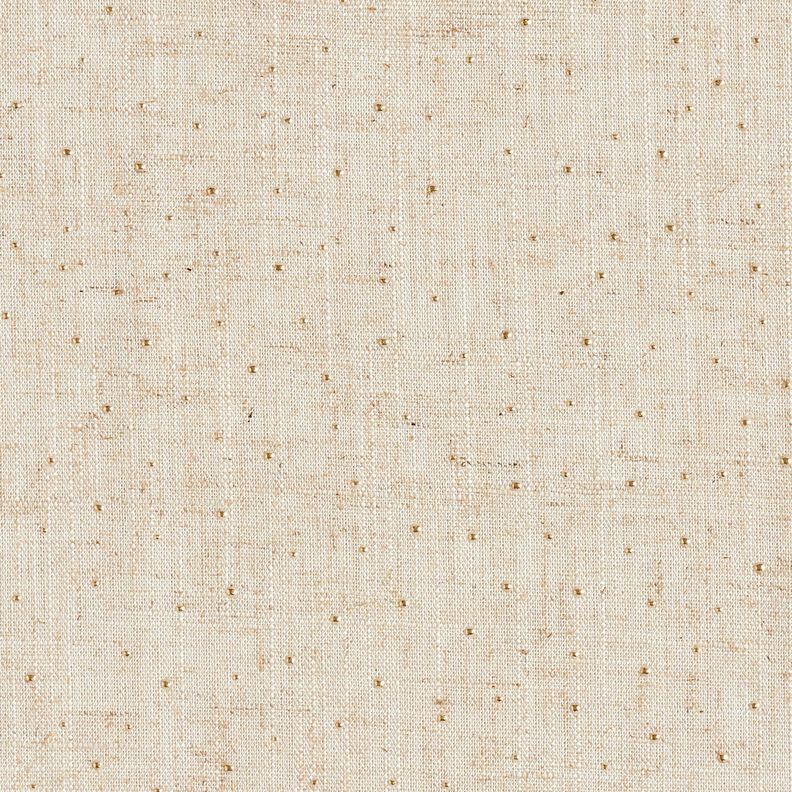 Mix de linho e viscose Pintas brilhantes – amêndoa/ouro metálico,  image number 1