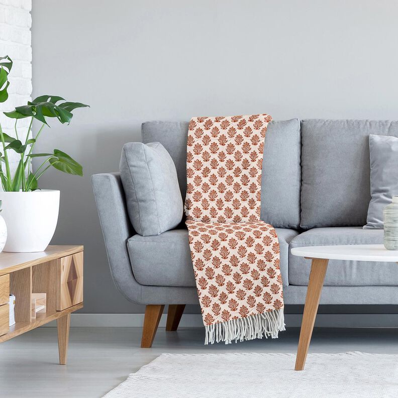 Tecido acolchoado Musselina Trepadeiras e flores – castanho/azul-noite,  image number 5