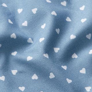 Corações espalhados de popeline de algodão orgânico – jeans azul claro, 