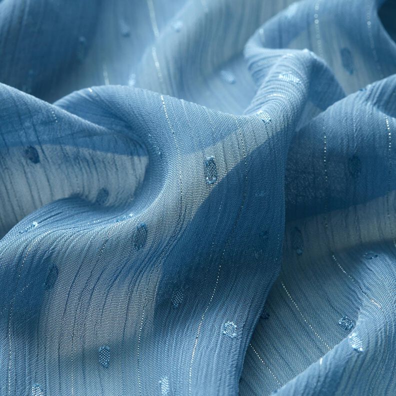 Chiffon Dobby Metálico Riscas de Giz – azul brilhante/prata metálica,  image number 2