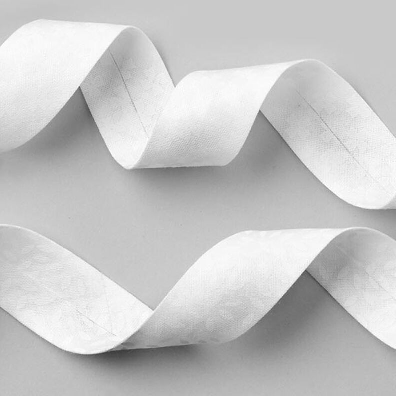 Fita de viés Folhas 1 [20 mm] - branco,  image number 3