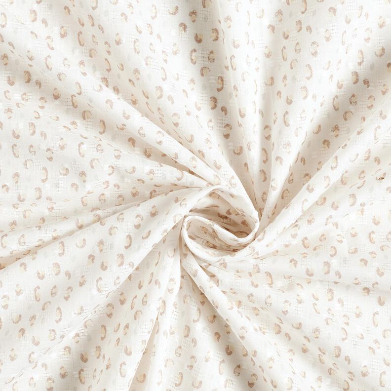 Cambraia fina de algodão Ajour-Dobby Estampado Leo – branco/anémona,  image number 3