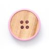 Botão de madeira 4 furos  – beige/rosa,  thumbnail number 1
