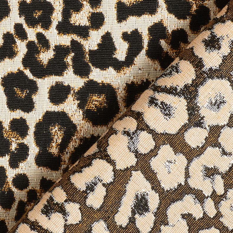 Tecido para decoração Jacquard Estampa de leopardo em rede – bege claro/preto,  image number 4