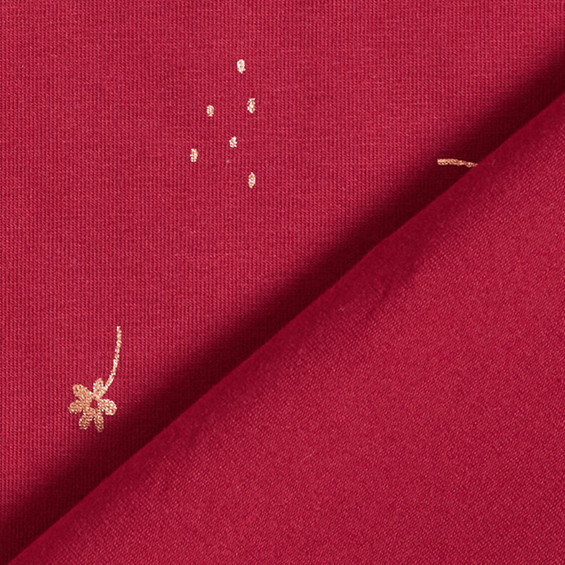 Jersey de algodão Flores Estampado prateado – bordô/cobre,  image number 4