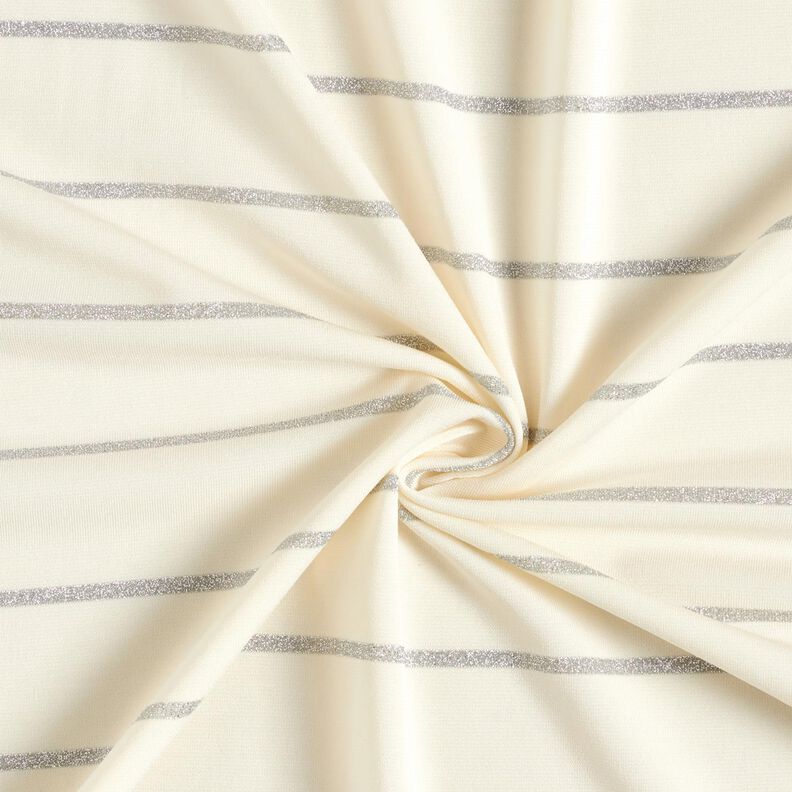 Jersey com riscas largas brilhantes – branco/prata metálica,  image number 4